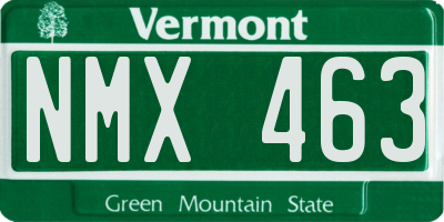 VT license plate NMX463