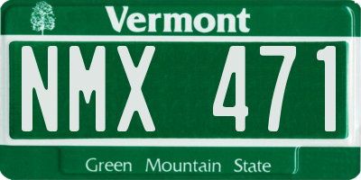 VT license plate NMX471