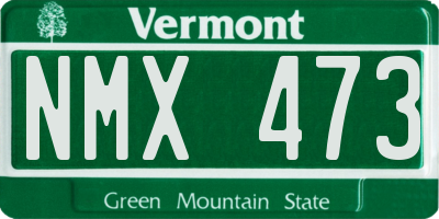 VT license plate NMX473