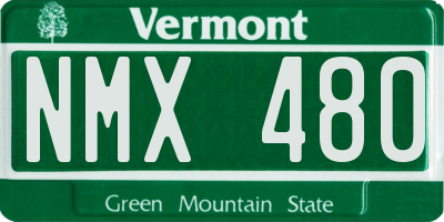 VT license plate NMX480