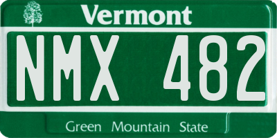 VT license plate NMX482