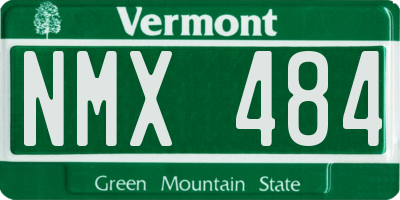 VT license plate NMX484