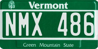 VT license plate NMX486