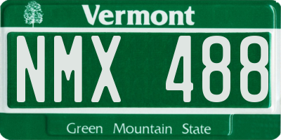 VT license plate NMX488