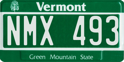 VT license plate NMX493