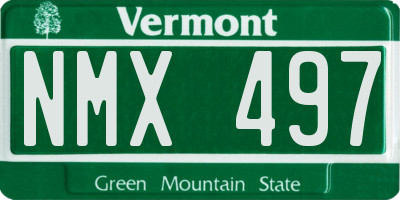 VT license plate NMX497