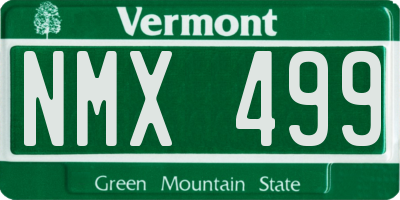 VT license plate NMX499