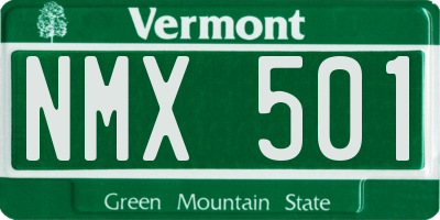VT license plate NMX501