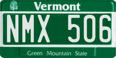 VT license plate NMX506