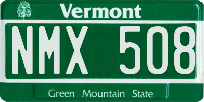 VT license plate NMX508