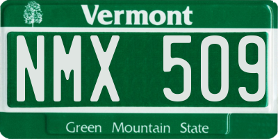 VT license plate NMX509