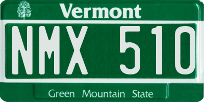 VT license plate NMX510