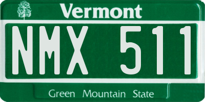 VT license plate NMX511