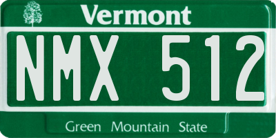 VT license plate NMX512