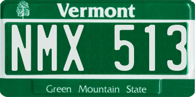 VT license plate NMX513