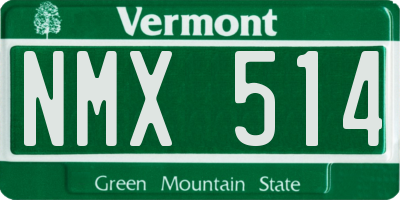 VT license plate NMX514