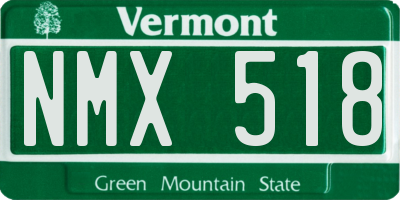 VT license plate NMX518