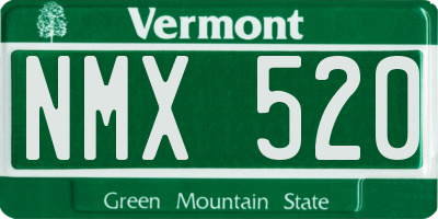 VT license plate NMX520