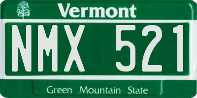 VT license plate NMX521