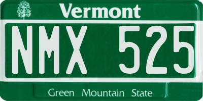 VT license plate NMX525