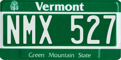 VT license plate NMX527
