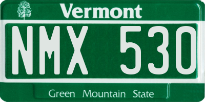 VT license plate NMX530
