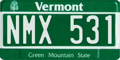 VT license plate NMX531