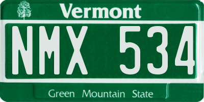 VT license plate NMX534