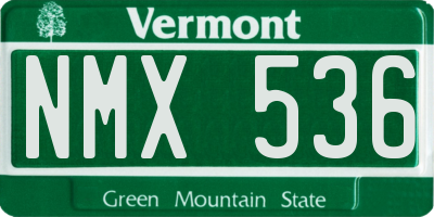 VT license plate NMX536