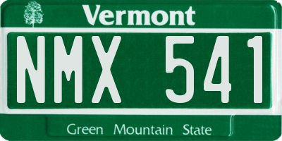VT license plate NMX541