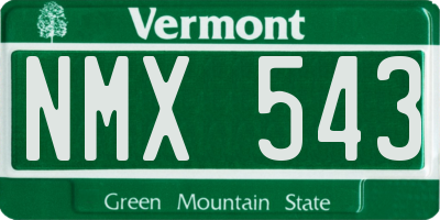 VT license plate NMX543
