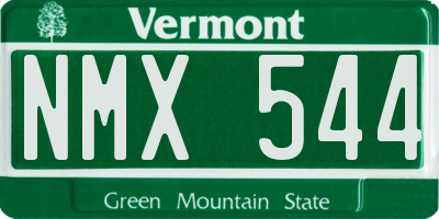 VT license plate NMX544