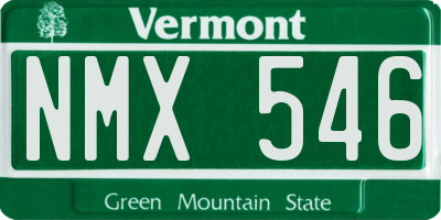 VT license plate NMX546