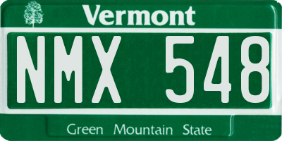 VT license plate NMX548