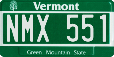VT license plate NMX551