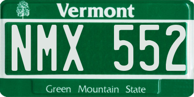 VT license plate NMX552