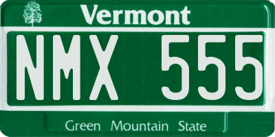 VT license plate NMX555