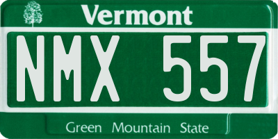 VT license plate NMX557
