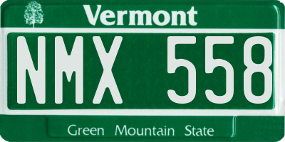 VT license plate NMX558