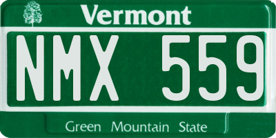 VT license plate NMX559