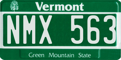 VT license plate NMX563