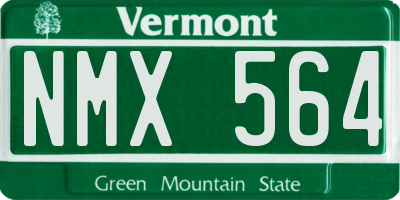 VT license plate NMX564