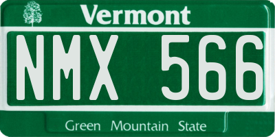 VT license plate NMX566