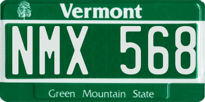 VT license plate NMX568
