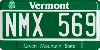 VT license plate NMX569
