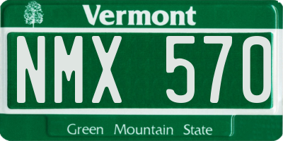 VT license plate NMX570