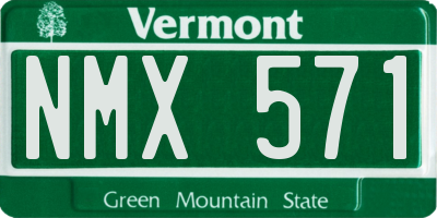 VT license plate NMX571