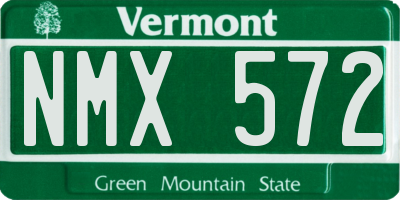 VT license plate NMX572