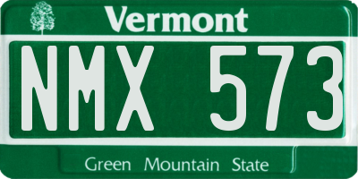 VT license plate NMX573