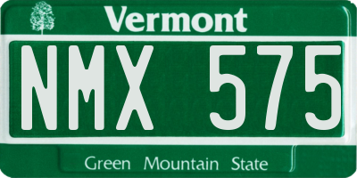 VT license plate NMX575